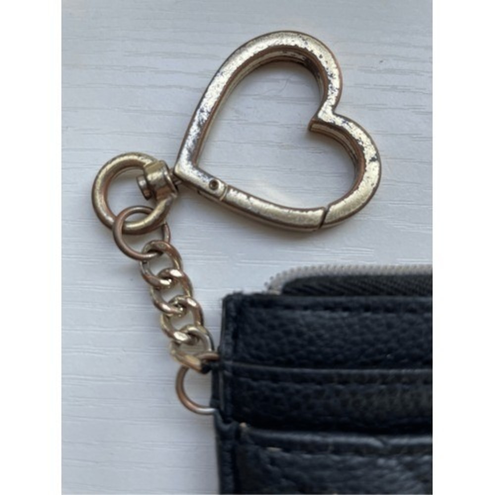 Victoria's Secret Gold Metallic Chevron Wallet & Black‎ Studded Card Case Set - Picture 9 of 11